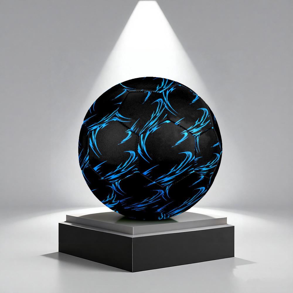 1pc Blue Swirls Abstract Size 5 Soccer Ball Professional Match Training Football Indoor &Outdoor Sports Ball Lightweight Durable C6530