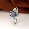 Colorful niche luxury wax inlaid ring, oval triangle explosion ins style exquisite model