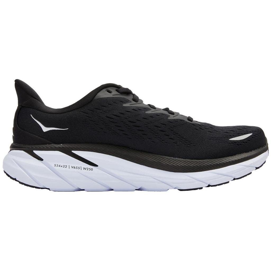 HOKA One One Clifton 8 Black White Wide 1121374-BWHT