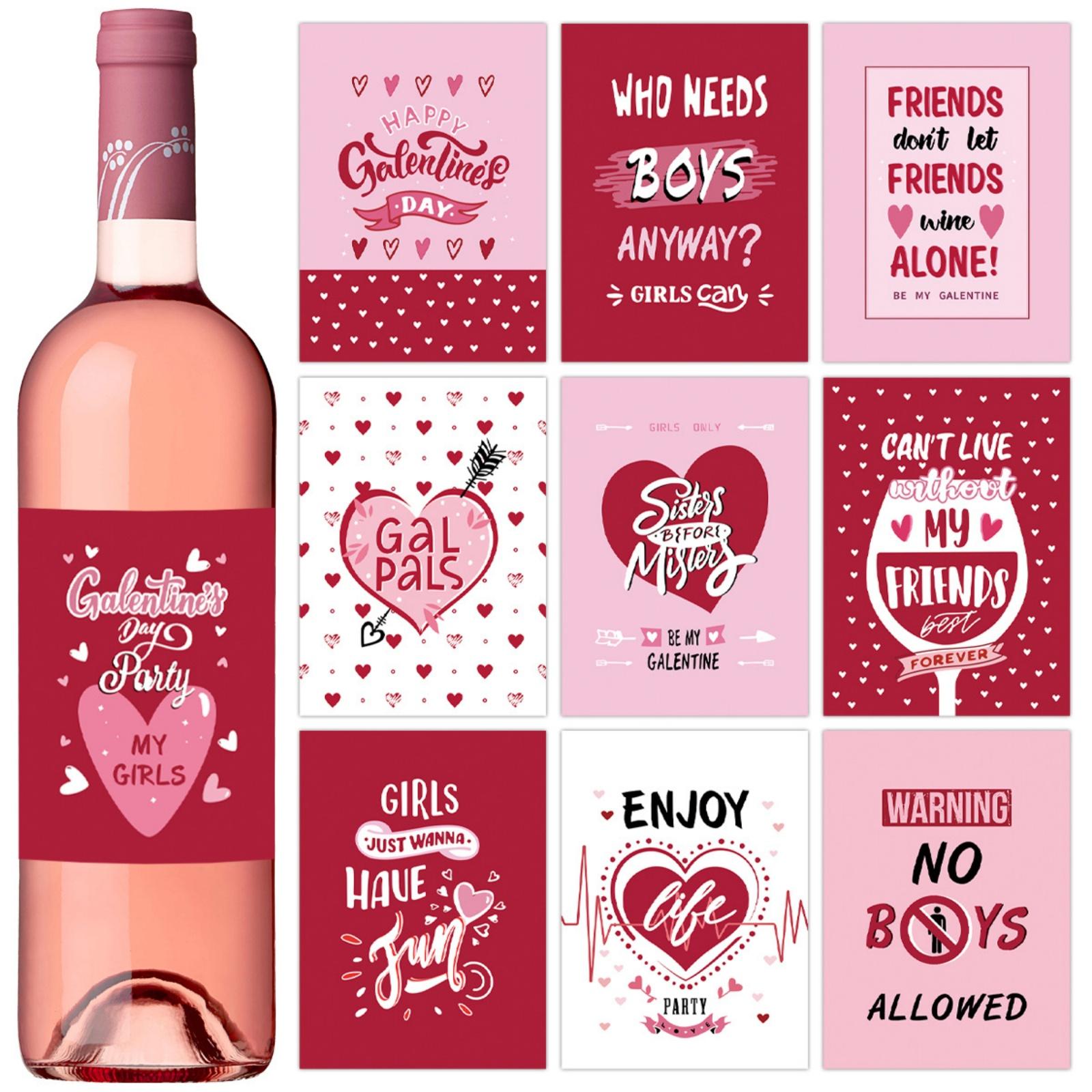 

10 Designs Galentine s Day Wine Label Sticker Friends Forever Enjoy Life Valentine s Day Wine Bottle Labels For Single Ladies Women Wine Lover Funny