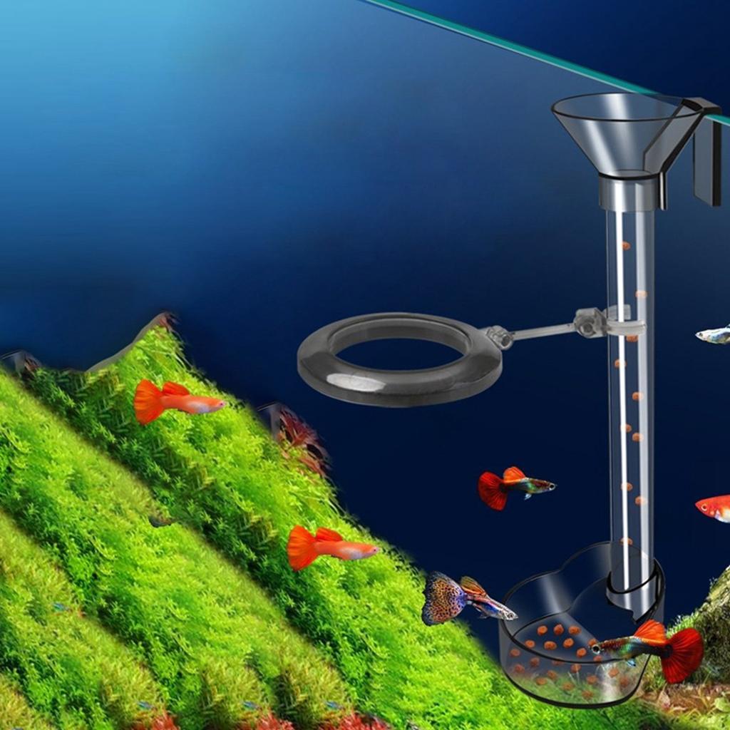 Fish Shrimp Feeder Tube Acrylic Directional Feeding Wall Hanging Aquarium Feeding Tube for Aquarium