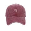 New washed and old small love embroidered soft top baseball cap female face small outdoor visor male cap tide