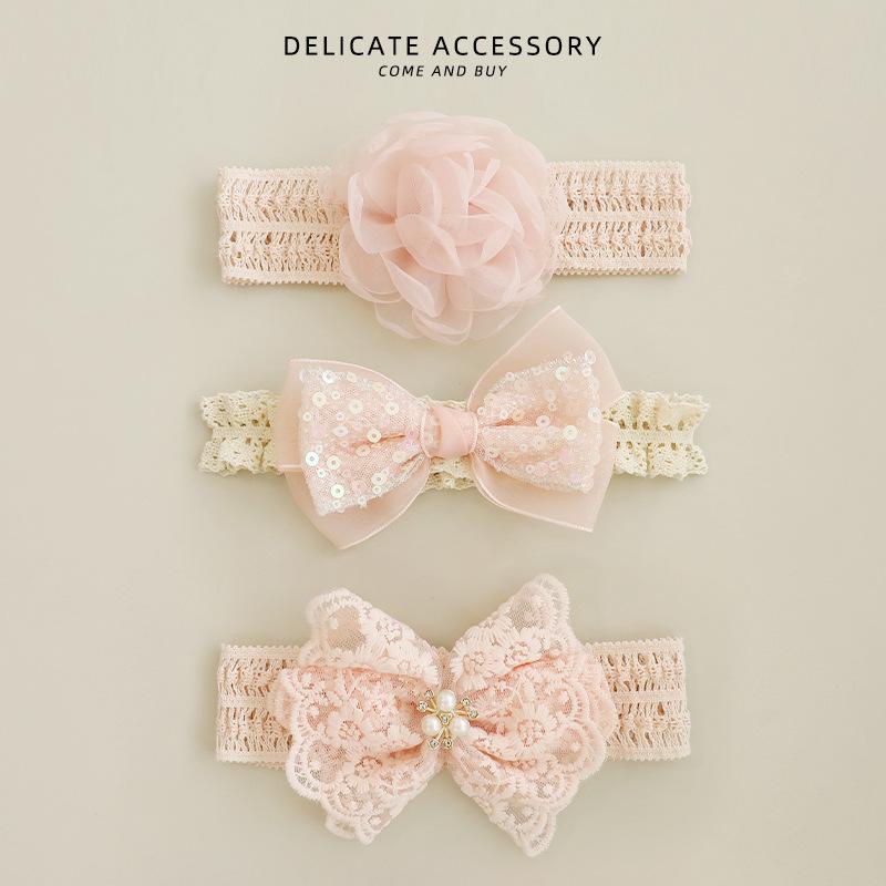 Baby Headbands Elastic Girl Hair Bands Newborn Infant Accessories Photography Props Headwear Princess Lace Florwers Bowknot  Fit for 0-24 Months
