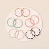 2025 New European and American Exaggerated Large Circle Earrings Trendy Ins Bohemian Round Rice Bead Ear Jewelry