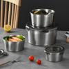 1Pcs with Lid Food Storage Box 304 Stainless Steel Refrigerator Frozen Crisper  Kitchen Accessory