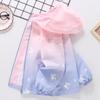 2025 Korean Style Gradient Windbreaker Jacket for Girls, Medium Size - Casual Outerwear In Stock