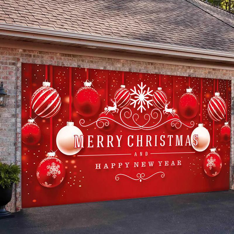 1PC Christmas Garage Door Banner Decorated Garage Door Screen 240x210cm