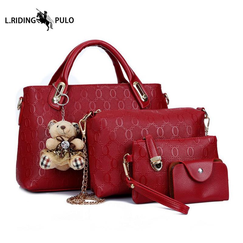 Stilvolle und lässige Schultertasche mit Bärenmuster für Mutter und Kind, Umhängetasche für Pendler, Handtasche für Damen mit großem Fassungsvermögen