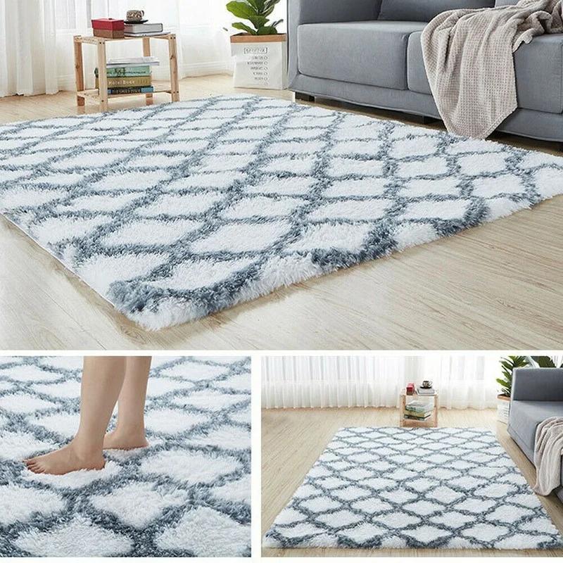 Rainbow Colorful Carpet Fluffy Rugs Tie Dyeing Soft Plush Shag Area Rug Anti-Slip Carpets For Living Room Bedroom Floor Mats