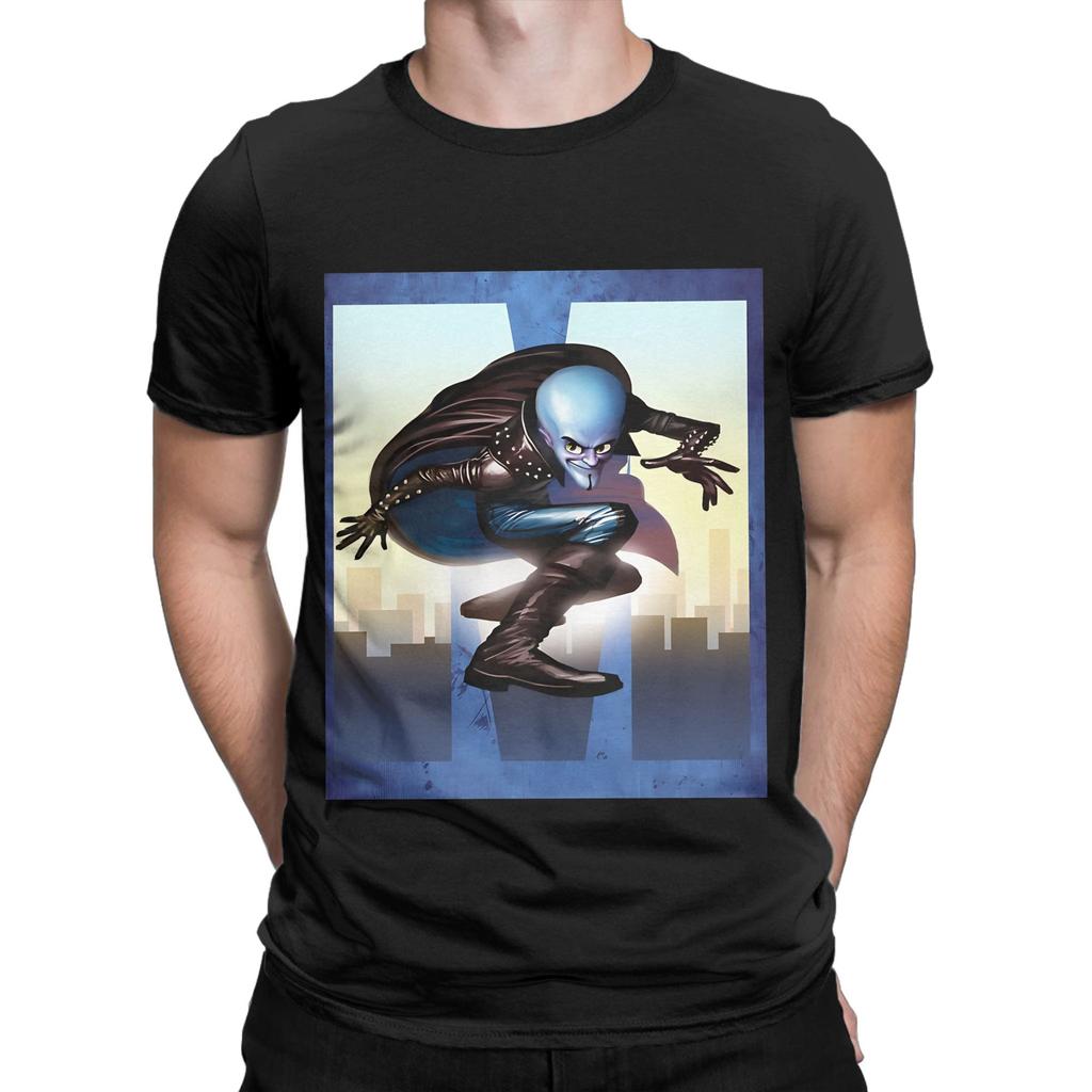 Art Megamind Poster Painitng Novelty 100 Cotton Tshirt Megamind Vs The Ddoom Syndicate Tees Tops For Unisex