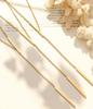 18K Gold Plated Geometric 'Y' Clavicle Chain Necklace, European & American Punk Style, Stainless Steel