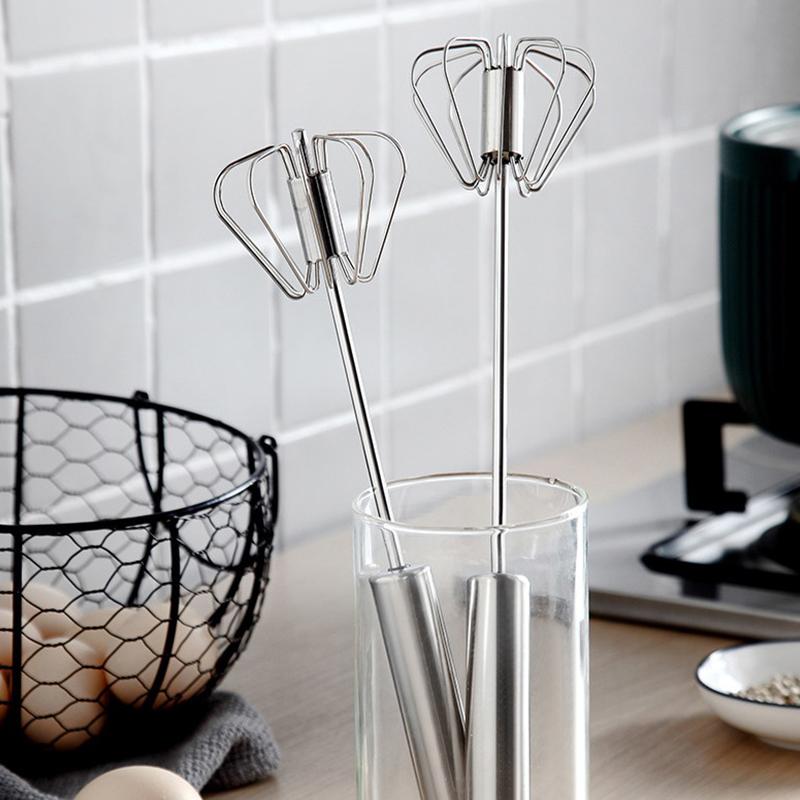 Stainless Steel Semi-automatic Egg Beater Cream Mixer Manual Rotary Egg Beater Egg Beater Handle Manual Mixer