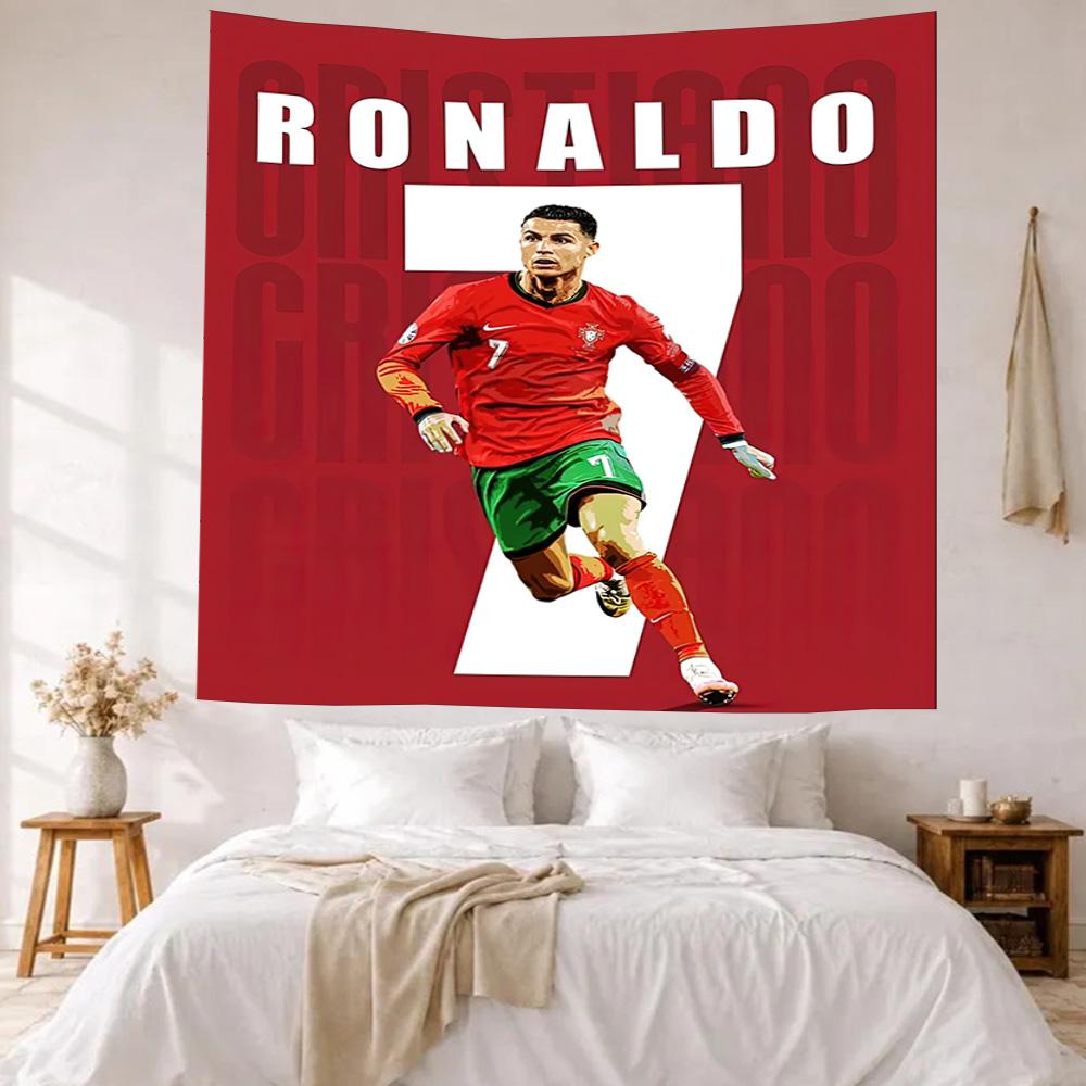 Cristiano Ronaldo Wall Decor Tapestry Art For Pet Memorial Birthdaywedding Party Backdrop Family Gift
