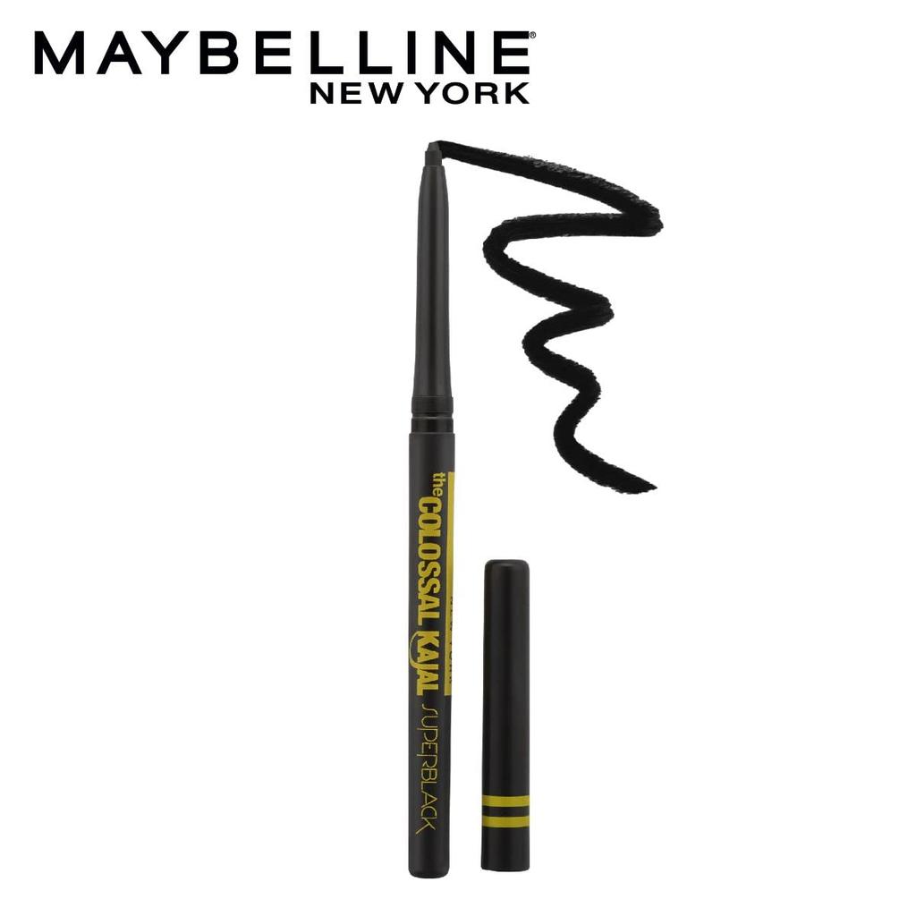 Maybelline New York Colossal Kajal Super Black 0.35g Waterproof Smudge Proof Long Lasting Eye Pencil Intense Color Sharp Definition Eyeliner