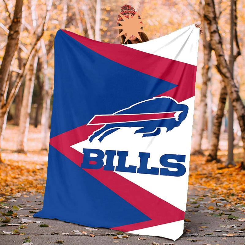 Bills Team Flannel Blanket Soft Warm All-Season Throw, Design for Camping, Car Travel, Hiking Sofa, Bed, Office Perfect Gift for Parties