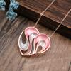 New color coated hollow love pendant, small fresh women's simple geometric line heart necklace