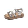 Girls Pearl Roman Sandals Summer Soft Sole Princess Children Shoes For Big Kids Comfortable Beach Footwear