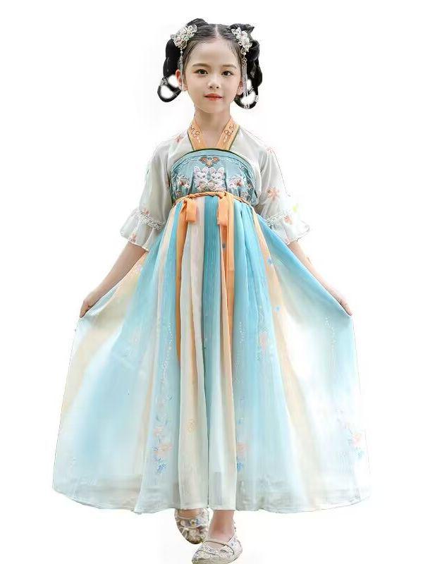 Girls' 2024 Chinese Hanfu Fairy Dress - Autumn Ancient-Style Costume