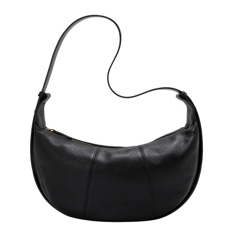 All-matching Croissants Authentic Leather Dumpling Bags Women's Top Layer Cowhide Commuting Shoulder Large Capacity Niche High-quality Feel