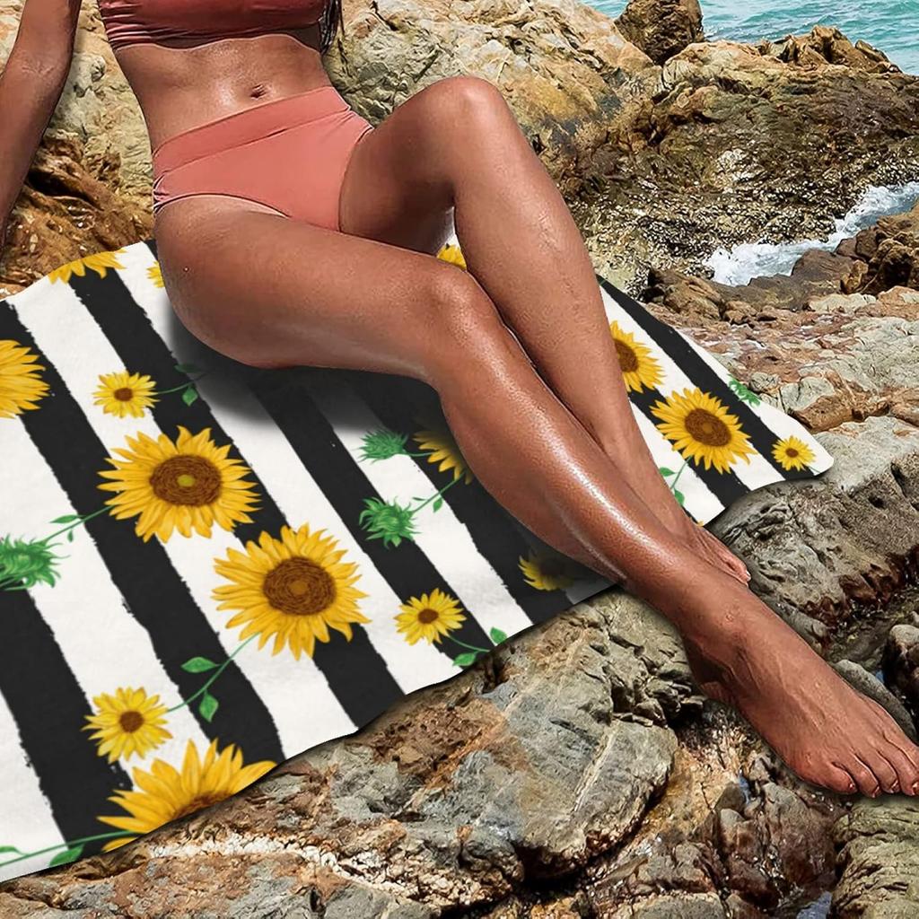 1PC Sunflowers Beach Towel for family staff friends Gift Towel Quick-Dry Towel For Bath Yoga Tourism Beach GYM Camping Swimming