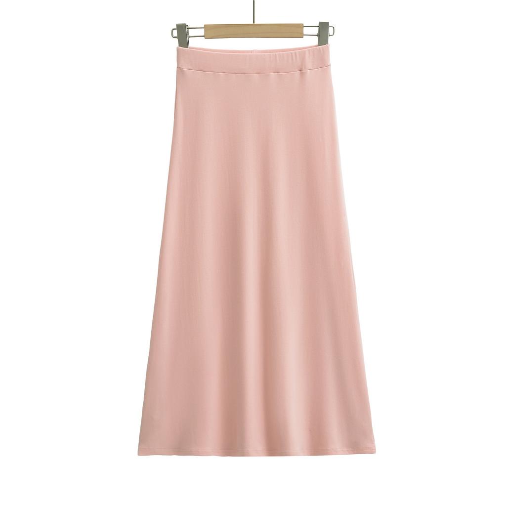 2025 Light European Fashion Half Body Skirt European And American Women'S Wear New Style Elastic Waist Drop A-Line Skirt Long Skirt