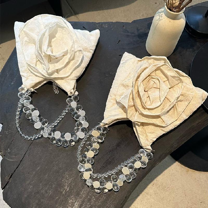 French Chic flower Shoulder Bag for Women Luxury Textured Crossbody Purse Boutique Underarm Handbag Summer Casual Elegant