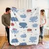 Active Marine Creature Patterns Blanket Sofa Bed Travel Camping Living Room Office Conditioning Blanket for All Seasons Gifts