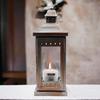 Glass Iron Lantern with One Pillar Candle|Silver Hanging Lantern|Lantern for Home Decoration|Candle Holders for Home Decor|