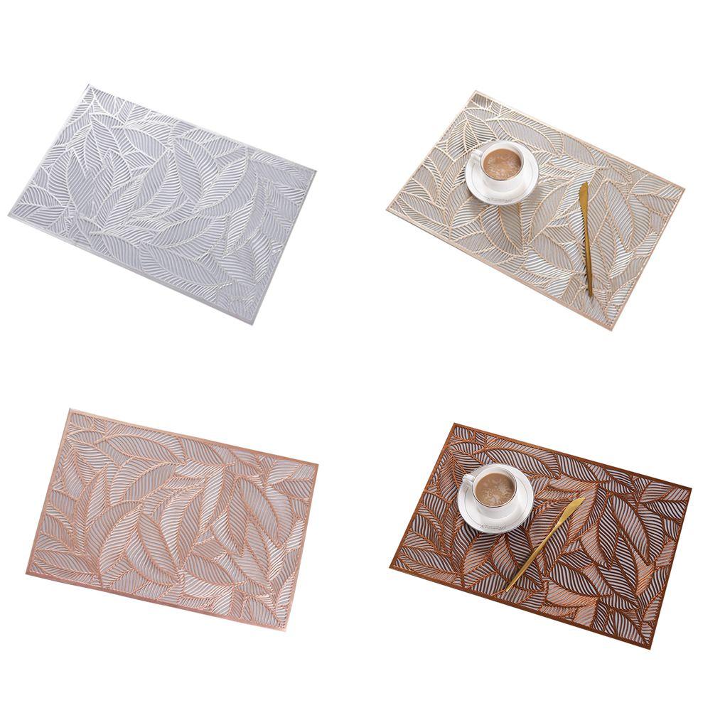 Table Mat Rectangular Hollow Placemat Resistant Mug Pad ple Tableware Decorations