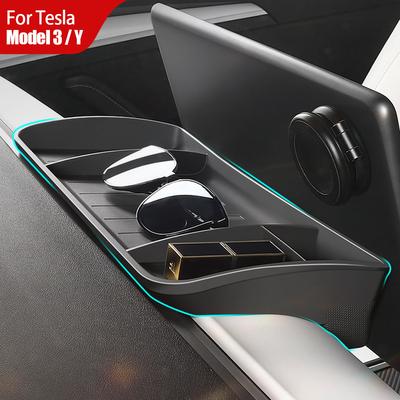 Praktický organizér do auta Protiskluzová středová konzola Obrazovka Ubrousek Skrytý úložný box ETC Příslušenství pro Tesla Model 3 Model Y