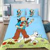 Duvet Cover Pillowcase Adventures of Tintins Bedding Set Adult Boy Girl Bedroom Decoration Children Gift Single Double Large