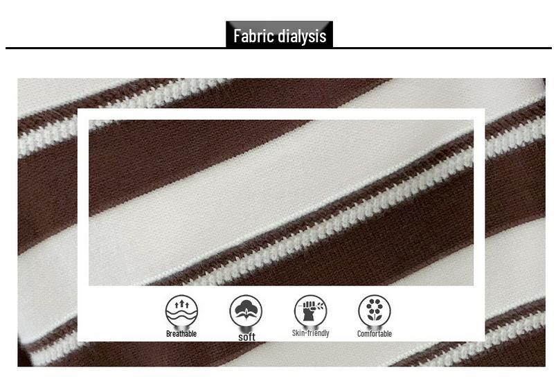 Women's Stylish Striped Loose Sweater - Thickened Half-High Collar Base Layer for Autumn/Winter