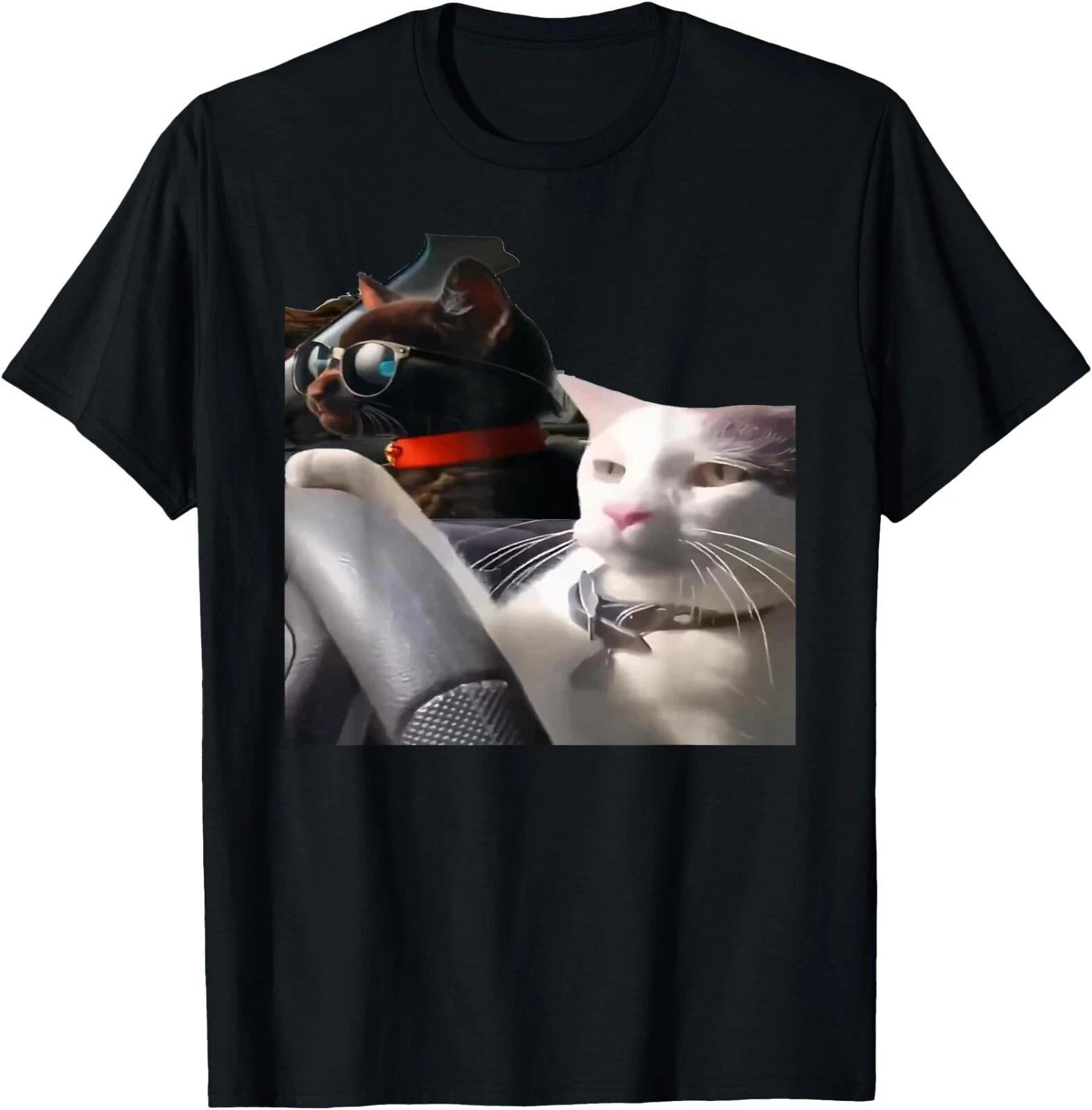 Cat Driving Meme T-Shirt ,Cat Lover Gift Tshirt, Unisex Tee S