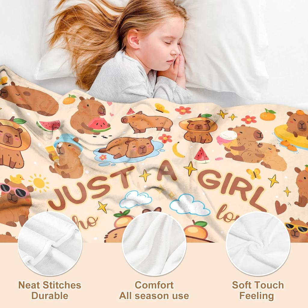 Capybara Blanket for Girls Boys, Capybara Gifts for Girls, Ultra Soft Throw Blanket for Room Decor Bedding 40"x50"