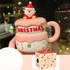 Cartoon Santa Claus Mug with Lid Good Looking Household Ceramic Water Cup  Christmas Gift Souvenir