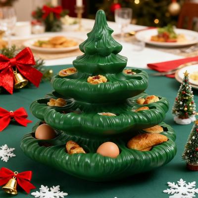Resin Christmas Tree Shape Devil Eggs Holder Multipurpose Serving Dish for Parties Durable and Decorative Kitchen Accessory