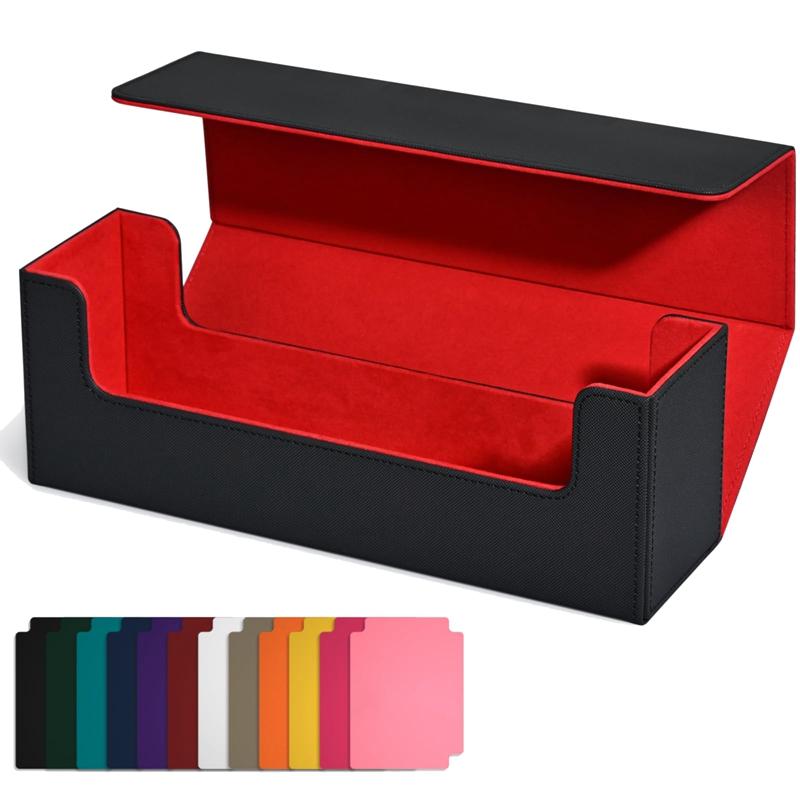 Card Storage Box For Trading Cards PU Card Deck Case Card Deck Storage Box Magnetic Closure Card Holder For Magnetic Game Cards