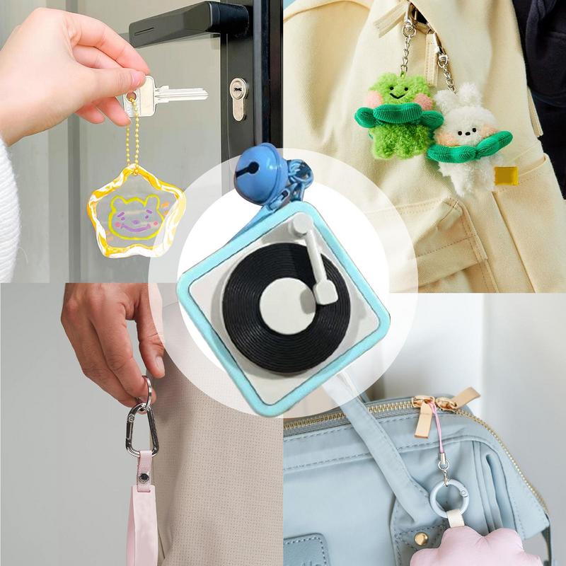 Record Player Keychain Recording Function Vintage Small Vintage Recorder Keychain Decorative Couples Keyring For Keys