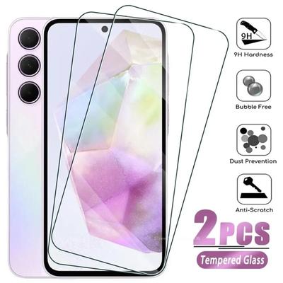2 Pièces Verre Trempé Pour Samsung Galaxy A13 A55 A35 A25 A15 A53 A73 Protecteur d'Écran pour Galaxy A05 A14 A24 A34 5G A41 A54 A80