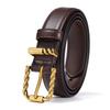 Twist Buckle Leather Women'S Belt Retro Design First Layer Cowhide Needle Buckle With Jeans Pants Belt Women