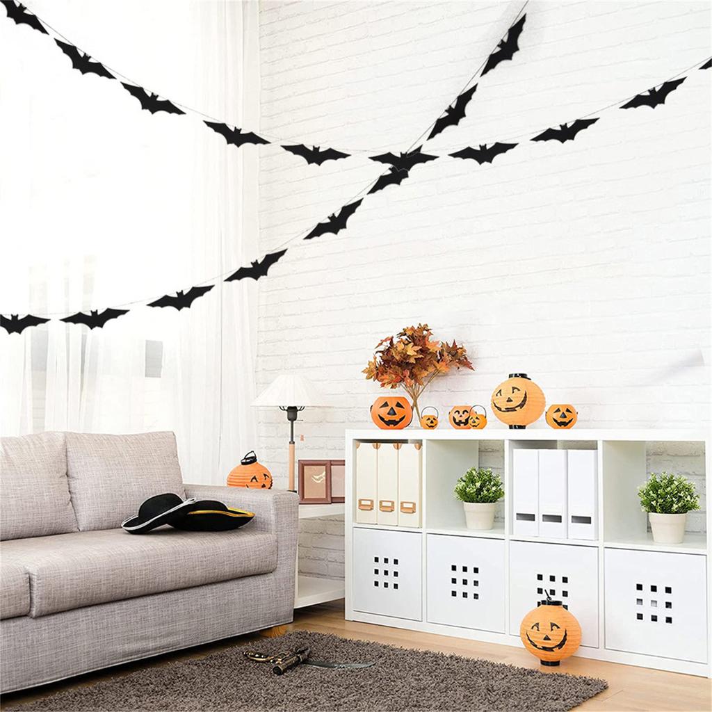 Three-dimensional Pearlescent Paper Pull Flag Witch Halloween Banners
