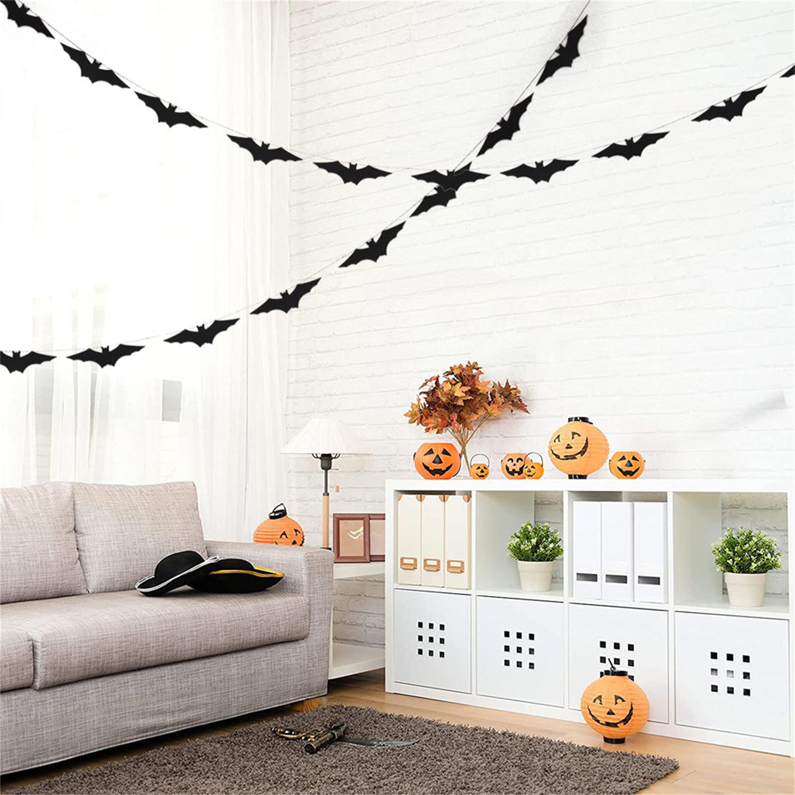 Three-dimensional Pearlescent Paper Pull Flag Witch Halloween Banners