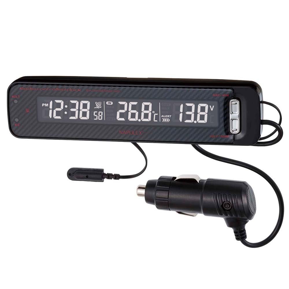 Napolex Fizz Car Voltage Voltage Abnormality and Road Icy Calendar Mounting Bracket for Flexible Mounting Position and Angle Car Thermometer,