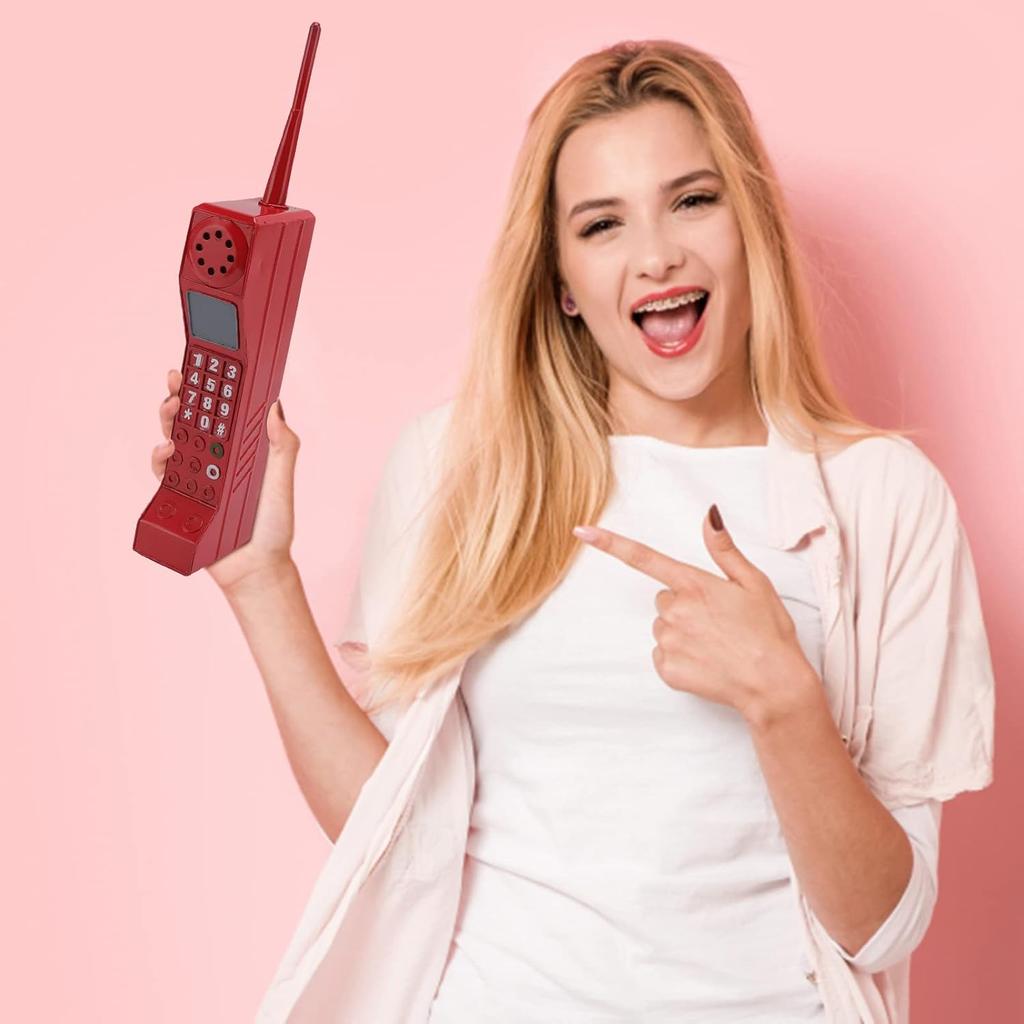Pilipane Retro Brick Cell Phone Ornament, 80s 90s Vintage Brick Mobile Phone Model Halloween Party Decorations Old Fashioned Cell Phone Model