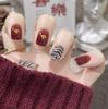 24Pcs Purple Bunny Design Full Coverage Press On Nails Artificial Removable Fake Nail Art Acrylic False Nails Finished
