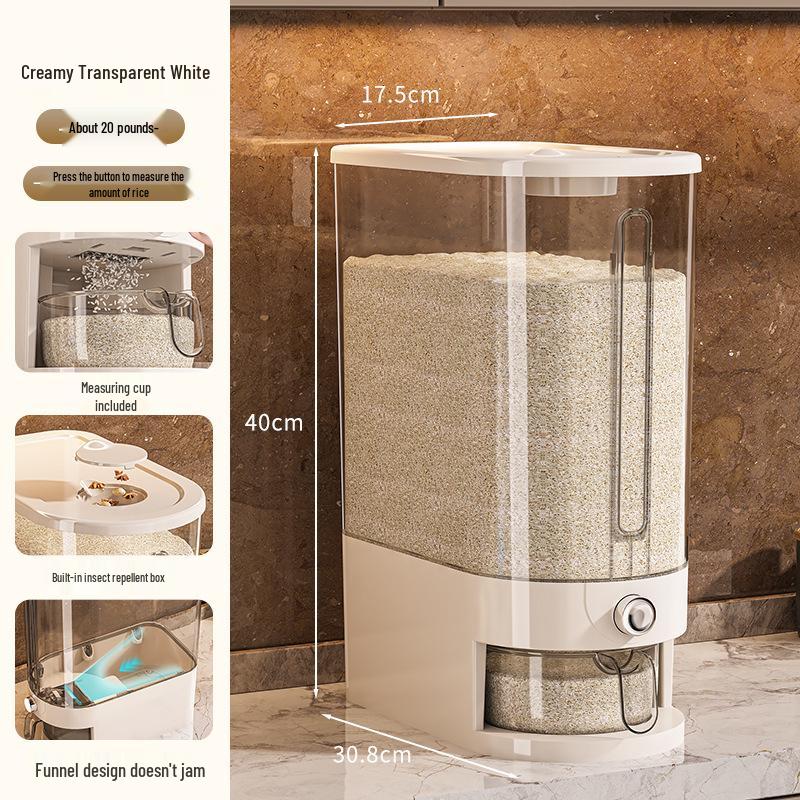 Press-Type Large Capacity Rice & Grain Dispenser - Insect & Moisture-Proof