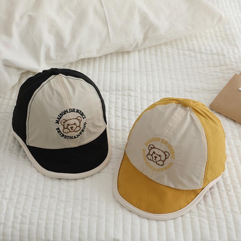 Baby Peaked Cap Soft Brimmed Baseball Hat Little Bear Pattern Sunhat Kids Hat