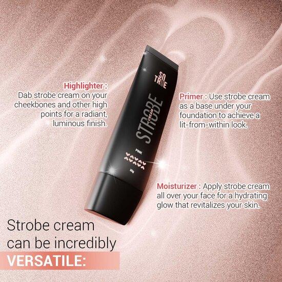 Sotrue Strobe Cream Pink for Face Radiance, Multipurpose Strobe Cream, Dewy Glazed Instant Glow, Highlighter For Face,For All Skin Types, 30g,