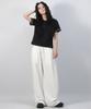 Deumakeu Solid Stripe Wide Pants White