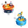 Space Orbit Music Box, Astronaut & Rocket Spinning Toy, Kids Desk Toy, Christmas Gift, Engaging Plaything